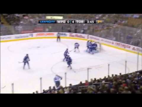 Phaneuf Puck to the Face! FUS RO DAH!