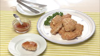 【3分クッキング公式】ふわふわ豆腐ナゲット　梅甘酢ソース／ビーンズサラダ