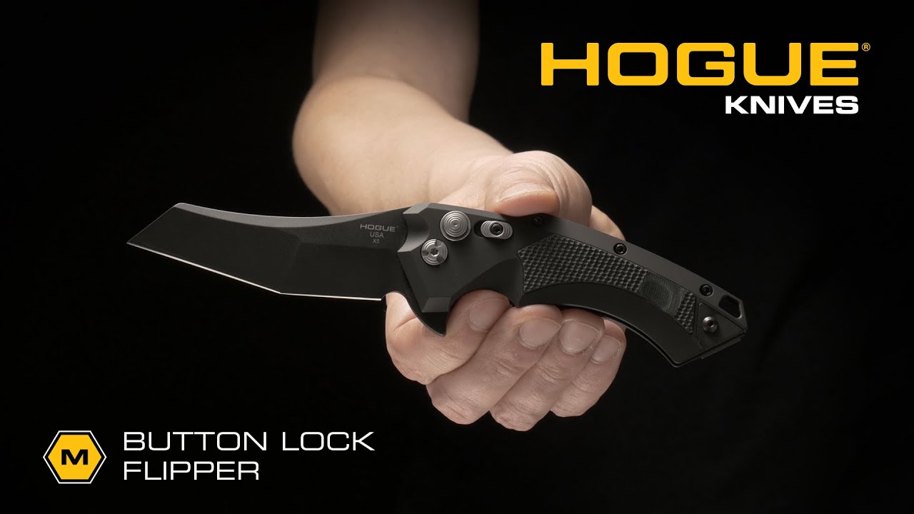 Hogue Knives X5 Spear Point Flipper Knife Black G-Mascus (4" Black) 34559