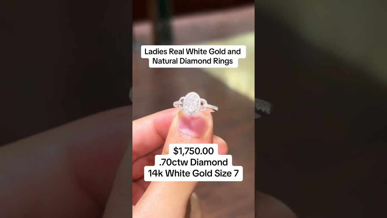 Ladies Real White Gold & Natural Diamond Rings #diamondring #goldrings #goldring