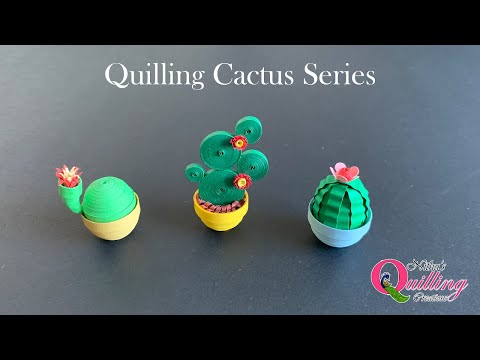 Quilling Cactus Series 1 #cactus #quilling #paper #miniature #quillingcactus #papercraft #3dquilling