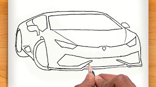Easy Lamborghini Car Drawing | Only 1 Pencil Needed! 🔥| How To Draw A Lamborghini