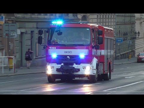Fire Brigade and Ambulances Responding code 3 in Prague