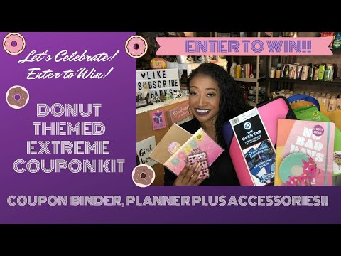 CONTEST CLOSED WINNER ANNOUNCED! DONUT 🍩 THEMED EXTREME COUPON KIT GIVEAWAY Video