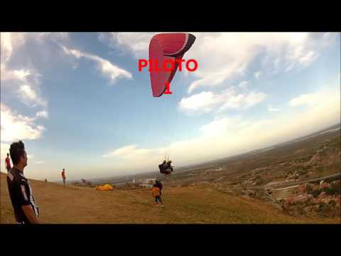 DECOLANDO DE PARAPENTE DUPLO COM VENTO FORTE DE 35 A 40 KM - www.fortalezavoolivre.com.br