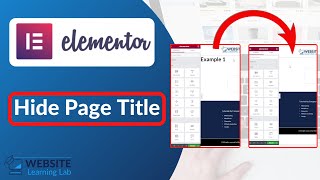 Hide Page Title With Elementor For WordPress Website