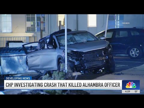 How did Alhambra PD patrol SUV collide with a car?