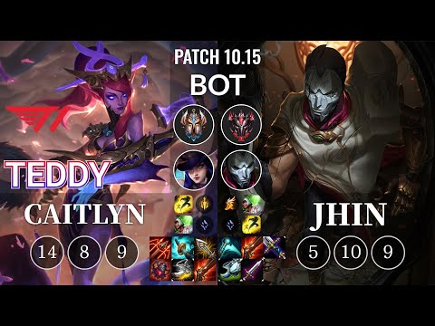 T1 Teddy Caitlyn vs Jhin Bot - KR Patch 10.15