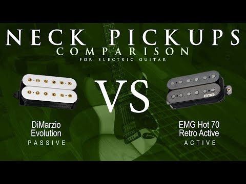 DiMarzio EVOLUTION vs EMG HOT 70 RETRO ACTIVE - Neck Guitar Pickup Comparison Tone Demo