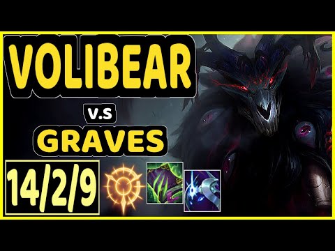 KIKIS (VOLIBEAR) vs GRAVES - 14/2/9 KDA JUNGLE GAMEPLAY - EUW Ranked GRANDMASTER
