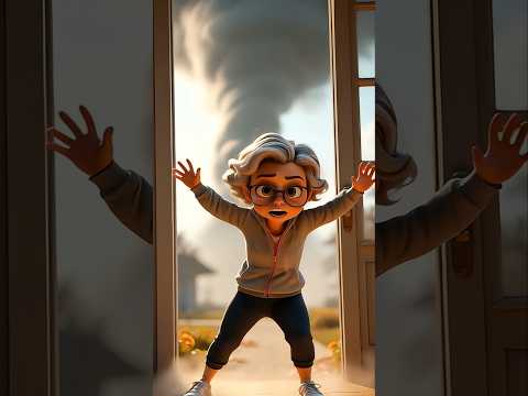 Grandma, Look! It’s a Tornado! 🌪️💨 #Cat #Grandma