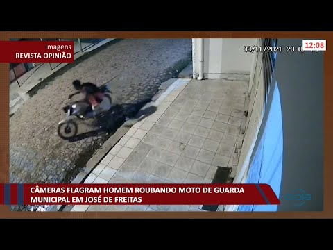 Câmeras flagram homem roubando moto de guarda municipal em José de Freitas 12 11 2021