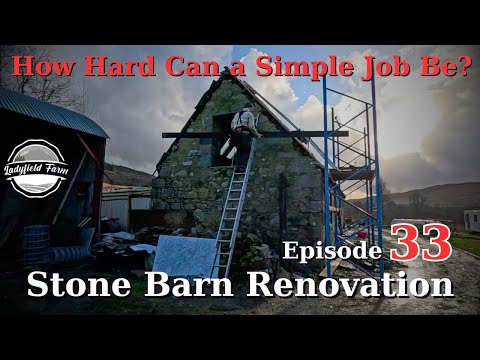 Stone Barn Renovation Episode 33 : Gable Ladders and Slate Details