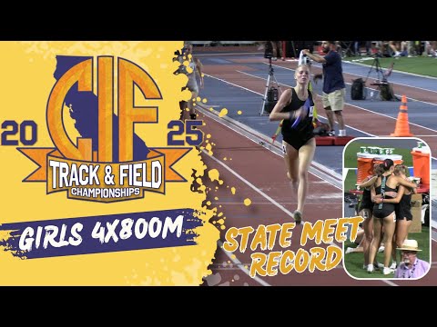 2025 TF - CIF State Meet - Girls 4x800M Relay Championship - Meet record and the #2 & #3 in US!!!!