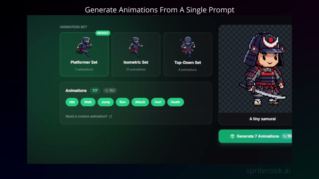 Create a pixel art game character with AI with a single prompt