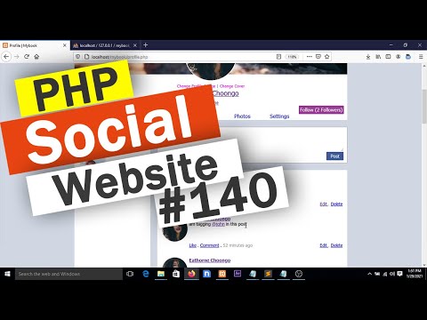 Social Website from scratch Part 8 Profile Page Top Bar | PHP | HTML | CSS | MYSQL Database