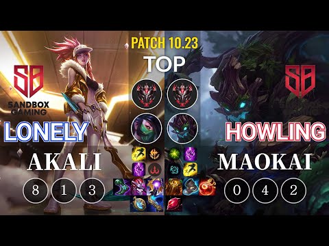 SB Lonely Akali vs SB Howling Maokai Top - KR Patch 10.23