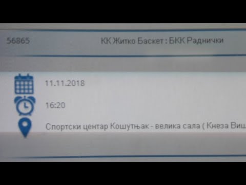 11.11.2018. 1MRL Žitko vs BKK Radnički uživo