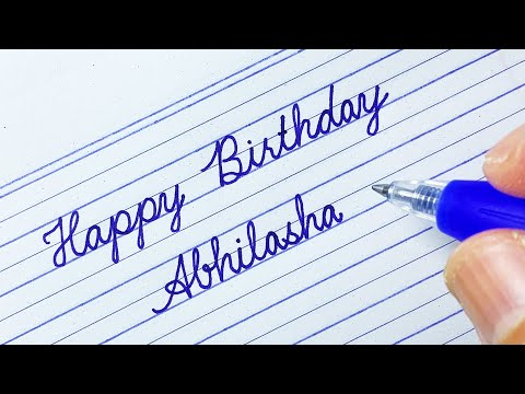 How to write “Happy Birthday Abhilasha” in Cursive writing | Calligraphy | Handwriting