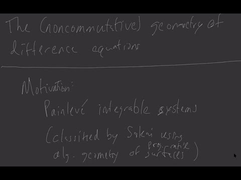 Lecture 1 | Eric Rains, Generalized Hitchin Systems, Non-commutative Geometry and Special Functions