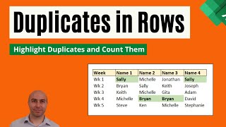 Highlight and Count Duplicates in Row - Excel Tutorial
