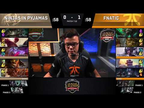 FNC vs NIP Highlights Game 2 EU LCS SUMMER 2017 Fnatic vs Ninjas in Pyjamas W1D3