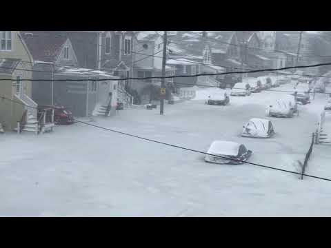 Parts of Boston are literally stuck in place after rising tides flooded and froze in the streets