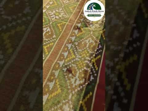 Tissue Patola Saree ✨ Pink red Navratan motifs