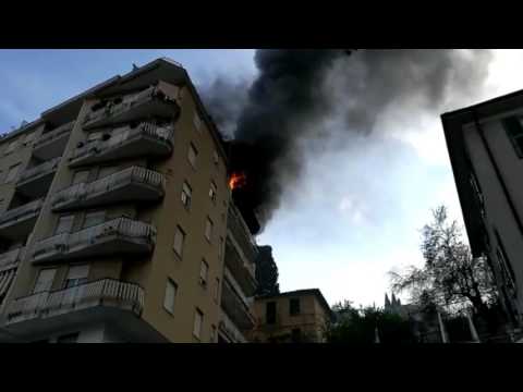 Incendio appartamento via Galileo Galilei