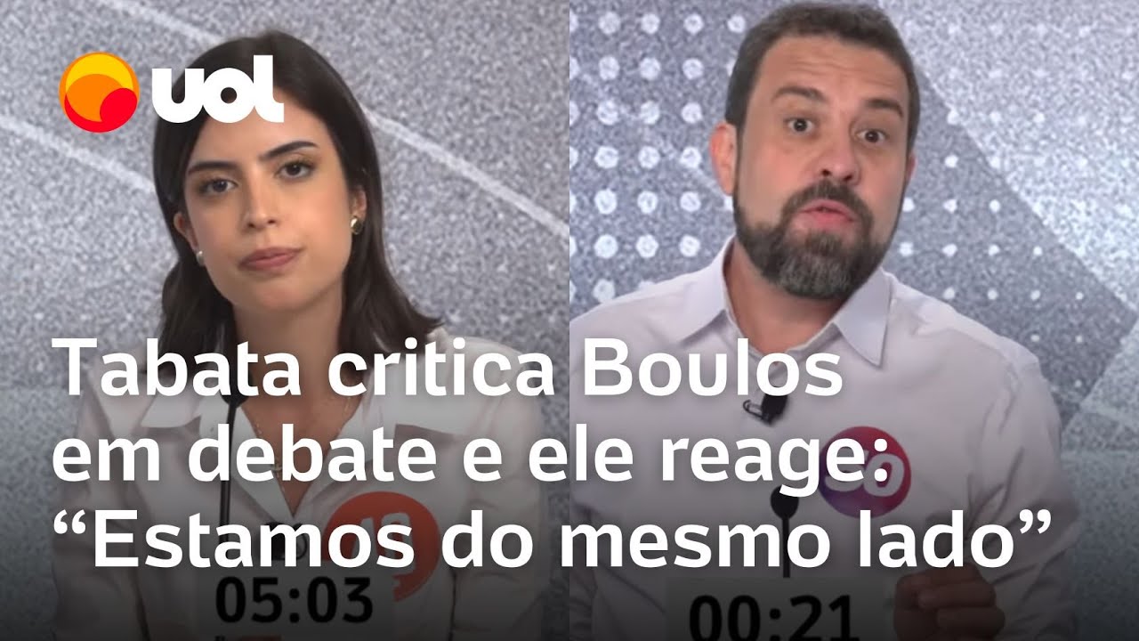 Debate UOL/Folha: Boulos diz que se recusa a responder ataque de Tabata: 'Estamos do mesmo lado'