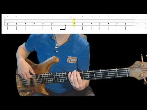 Peter Gabriel - Solsbury Hill Live Bass Cover with Playalong Tabs in Video