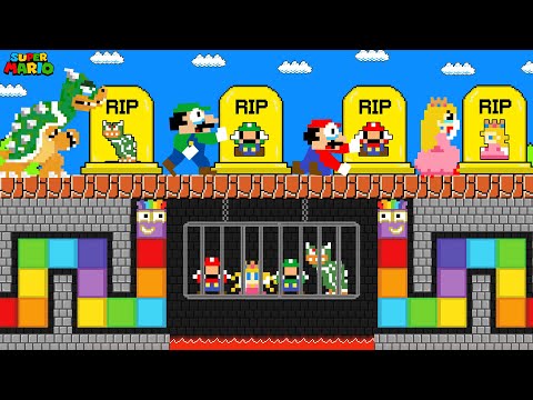 Mario, Luigi, Peach and Bowser Missing Babies vs.Numberblocks Snake Calamity | Game Animation