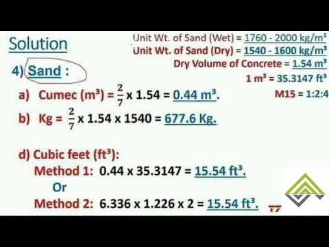 How to calculate Quantity of cement,sand, aggregate