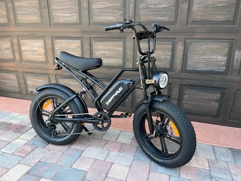 Elektrinis dviratis HappyRun G50, 20", 750W, 18Ah, juodas video