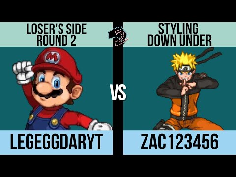 Styling Down Under Loser's: LegeggdaryT (Mario) vs. Zac123456 (Naruto) - SSF2 Tournament