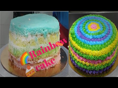 Rainbow cake cool cake 1kg meking for video🎥//pranathi sri official.6//