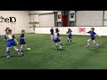 U10 Girls Full Indoor Game at the10 Soccer School 9 year old learn how to play