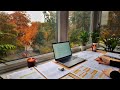 10 HOUR STUDY WITH ME on A RAINY DAY | Background noise, 10-min Break, No music, Study with Merve
