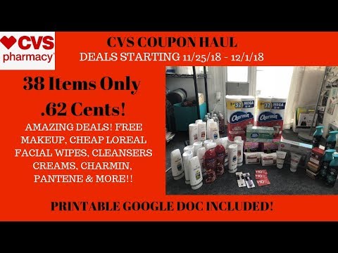 CVS Coupon Haul Deals Starting 11/25/18~38 Items Only .62 Cents~Lots of FREE & Super Cheap Products! Video