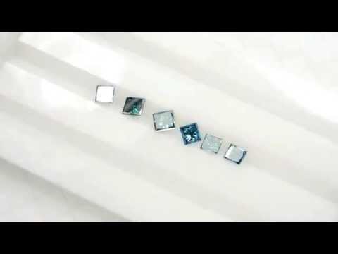 LW-0015 Natural Blue Diamond Princess 3.5mm to 4mm Parcel 1.51ctw of 6pcs