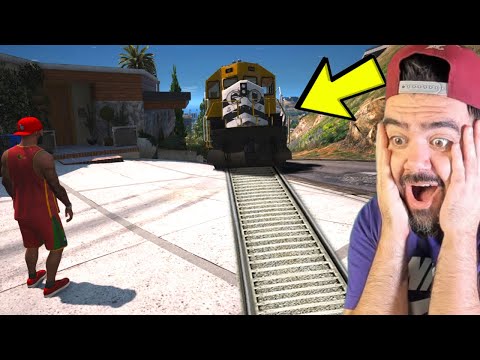 FRANKLININ EVINE TREN GELDI YENI TREN YOLU - GTA 5 MODS
