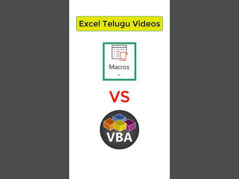 Excel Macros vs VBA In Telugu || MS Excel Tutorial