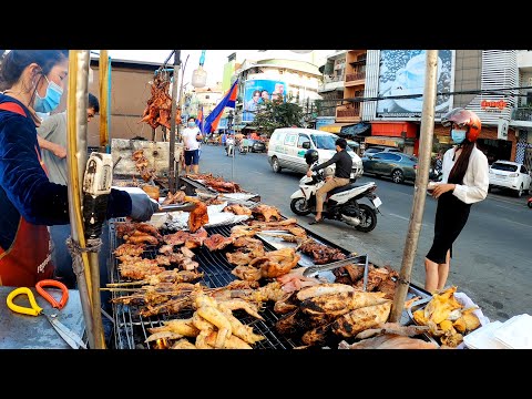 Evening Street Food Tour at Orussey Market in Phnom Penh, Cambodia 2022
