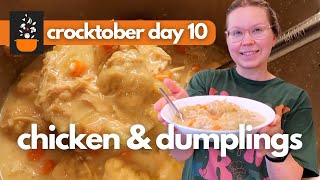 Crocktober Day 10: High-Protein, Low-Calorie Chicken and Dumplings | Healthy Slow Cooker Meals