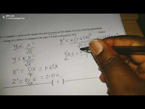 JOINT VARIATIONS AND PERCENTAGE CHANGES IN QUANTITIES