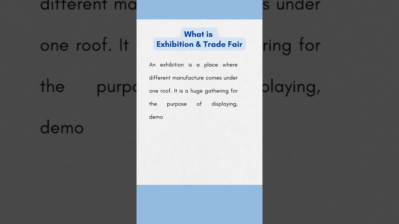 What is Exhibition & Trade Fair | Student Notes |