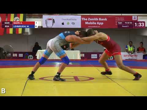 Round 5 FS - 60 kg: A. BADRI (MAR) v. M. LEHMKUEHL (RSA)