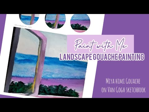 Paint with Me 🎨 pt2 | Miya himi Gouache paints | Van Gogh sketchbook | CalligRueArts