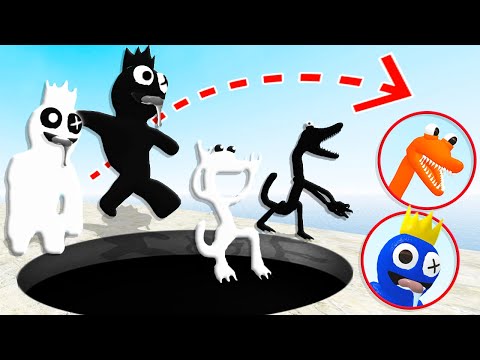 Rainbow Friends (Black vs White) Longest Jump Challenge! (Garry's Mod)