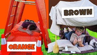 Using ONLY ONE Color to build Apocalypse Survival Shelters! *OVERNIGHT CHALLENGE*